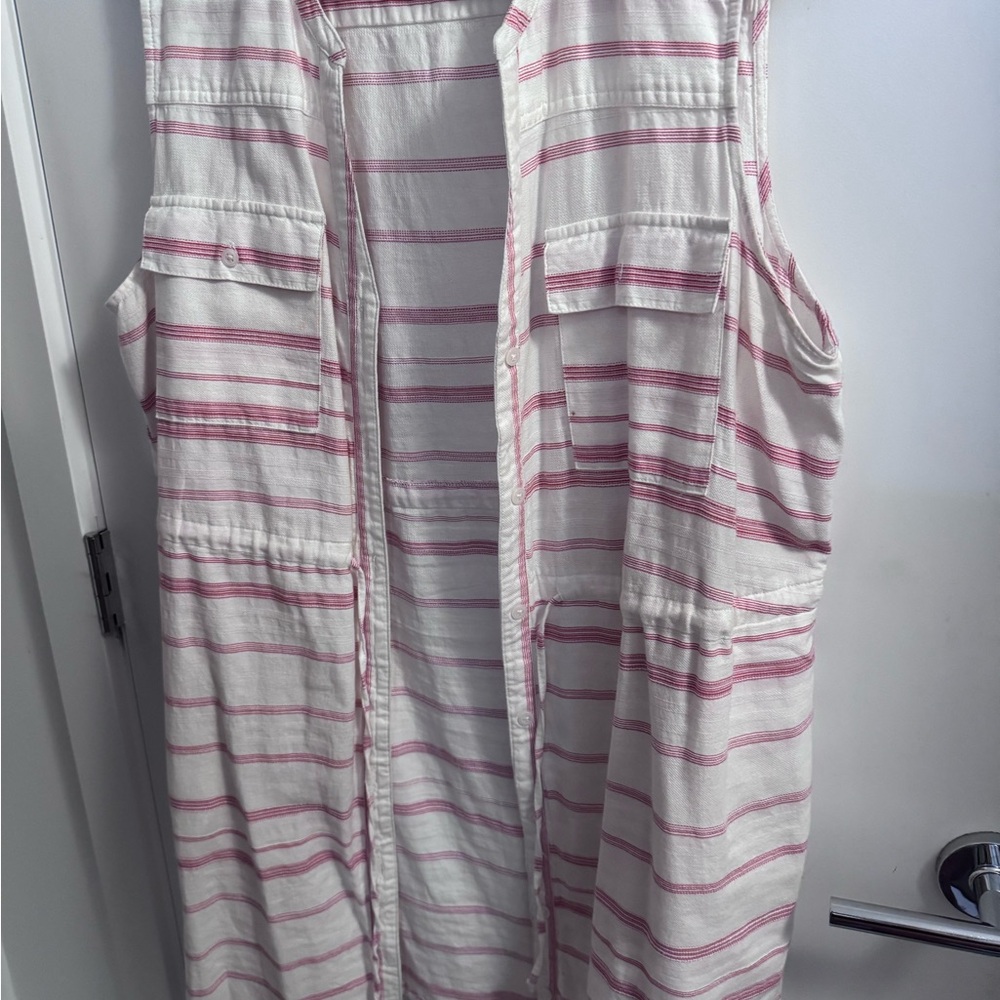 Joe Fresh Pink and White Striped Top